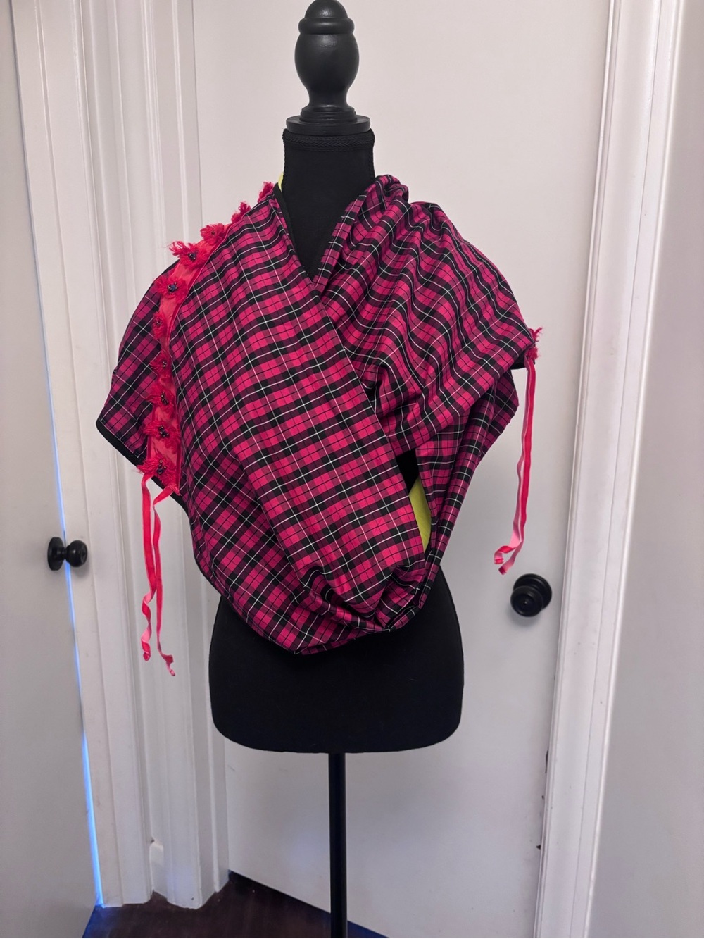 Nuvula Designer Plaid Women's Scarf Wrap with Fringe